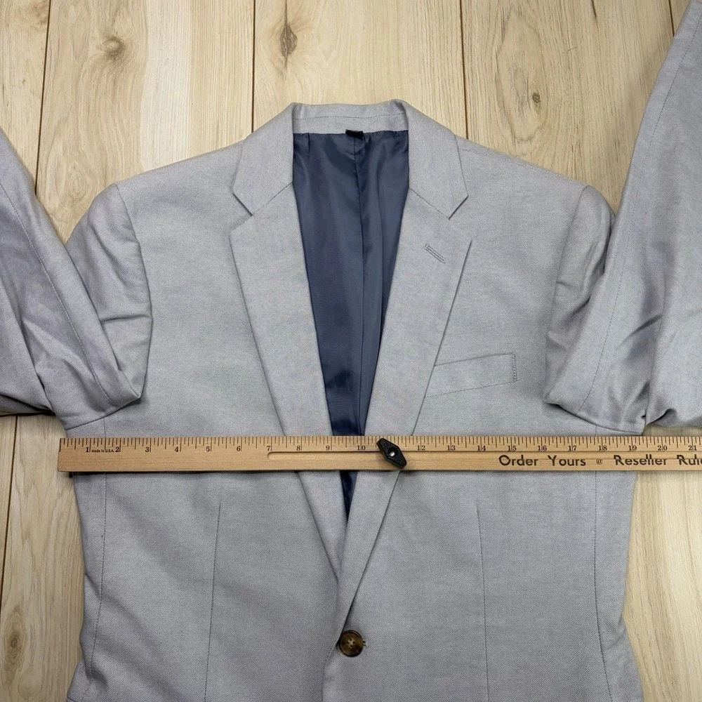 J. Crew Thompson Nailhead Gray Cotton Suit Mens 36S 31x30